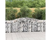 vidaXL Arched Gabion Basket 400x50x80/100 cm Galvanised Iron