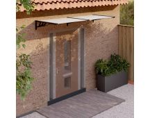 vidaXL Door Canopy Black and Transparent 239x90 cm Polycarbonate