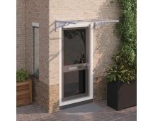 vidaXL Door Canopy Grey and Transparent 122x90 cm Polycarbonate