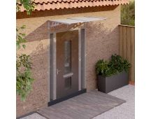 vidaXL Door Canopy Grey and Transparent 152.5x90 cm Polycarbonate