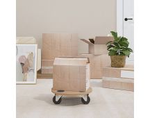 vidaXL Dolly Trolleys 6 pcs Round Engineered Wood