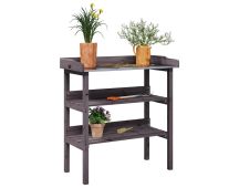 vidaXL Plant Table with Shelves Grey 78x38x82.5 cm Solid Wood Fir