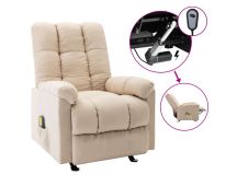 vidaXL Electric Massage Reclining Chair Cream Fabric