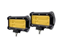 2x 5inch Flood LED Light Bar Offroad Boat Work Driving Fog Lamp Truck Yellow