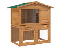 Outdoor Rabbit Hutch Small Animal House Pet Cage 3 Doors Wood