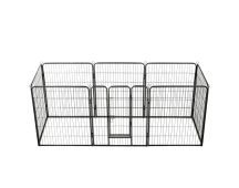 vidaXL Dog Playpen 8 Panels Steel 80x100 cm Black