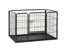 vidaXL Puppy Playpen Steel 91.5x59x61cm