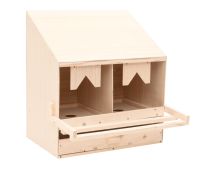 vidaXL Chicken Laying Nest 2 Compartments 63x40x65 cm Solid Pine Wood