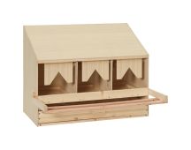 vidaXL Chicken Laying Nest 3 Compartments 72x33x54 cm Solid Pine Wood