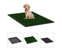 vidaXL Pet Toilet with Tray & Faux Turf Green 64x51x3 cm WC