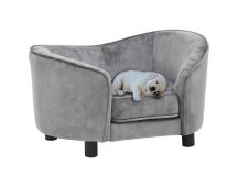 vidaXL Dog Sofa Grey 69x49x40 cm Plush