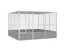 vidaXL Bird Cage Grey 302.5x324.5x211.5 cm Galvanised Steel