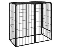 vidaXL Dog Playpen 6 Panels Black 50x100 cm Powder-coated Steel