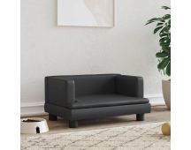 vidaXL Dog Bed Black 60x40x30 cm Faux Leather