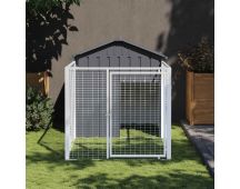 vidaXL Dog House with Run Anthracite 117x201x123 cm Galvanised Steel