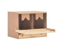 vidaXL Chicken Laying Nest 2 Compartments 63x40x45 cm Solid Pine Wood