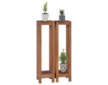 vidaXL Plant Stands 2 pcs 25x25x100 cm Solid Teak Wood