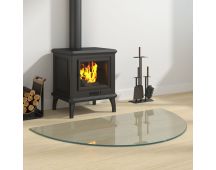 vidaXL Fireplace Glass Plate Half Round 1000x600 mm