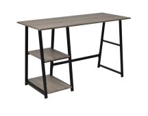 vidaXL Desk with 2 Shelves Grey and Oak