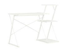 vidaXL Desk with Shelf White 116x50x93 cm