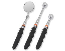 3Pc Magnetic Pick Up Tool & Swivel Inspection Mirror Telescoping Rod Heavy Duty