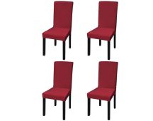 vidaXL Straight Stretchable Chair Cover 4 pcs Bordeaux
