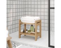 vidaXL Shower Bench 45x30x45 cm Solid Wood Teak