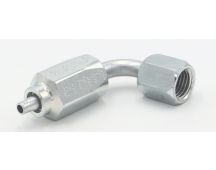 Parker steel 90 degree 3/16" - 1/4" swivel hydraulic hose fitting