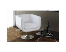 vidaXL Bar Stool White Faux Leather