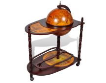 vidaXL Globe Bar Wine Stand Eucalyptus Wood Freestanding