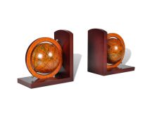 vidaXL Bookstand World Map Globe Bookend Classic A Pair