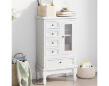 vidaXL Cabinet with 5 Drawers 2 Shelves White