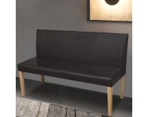 vidaXL Bench 139.5 cm Dark Brown Faux Leather