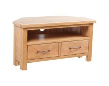 vidaXL TV Cabinet with Drawer 88 x 42 x 46 cm Solid Oak Wood