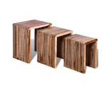 vidaXL Nesting Table Set 3 Pieces Reclaimed Teak