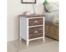 vidaXL Nightstand 2 pcs with 2 Drawers Brown and White