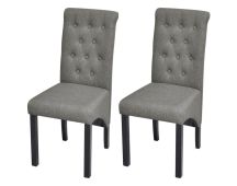 vidaXL Dining Chairs 2 pcs Light Grey Fabric