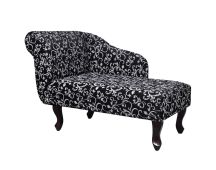 vidaXL Chaise Longue Black and White Fabric