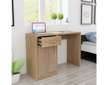 vidaXL Desk with Drawer and Cabinet Oak 100x40x73 cm