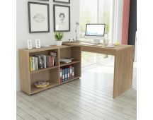 vidaXL Corner Desk 4 Shelves Oak