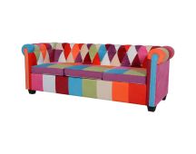 vidaXL Chesterfield Sofa 3-Seater Fabric