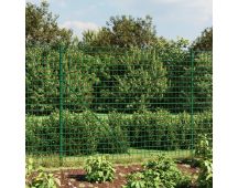 vidaXL Wire Mesh Fence with Spike Anchors Green 1.6x25 m
