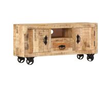 vidaXL TV Cabinet Rough Mango Wood 110x30x50 cm