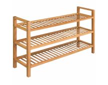 vidaXL Shoe Rack with 3 Shelves 100x27x60 cm Solid Oak Wood