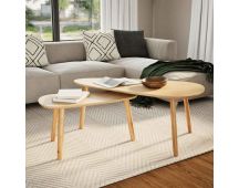 vidaXL Coffee Table Set 2 Pieces Solid Pinewood Brown