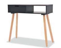 vidaXL Console Table Solid Pinewood 80x30x72 cm Black