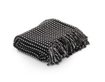 vidaXL Throw Cotton Squares 125x150 cm Black