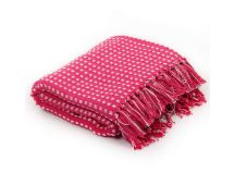 vidaXL Throw Cotton Squares 160x210 cm Pink