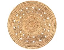 vidaXL Area Rug Braided Design Jute 90 cm Round