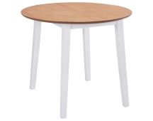 vidaXL Drop-leaf Dining Table Round MDF White